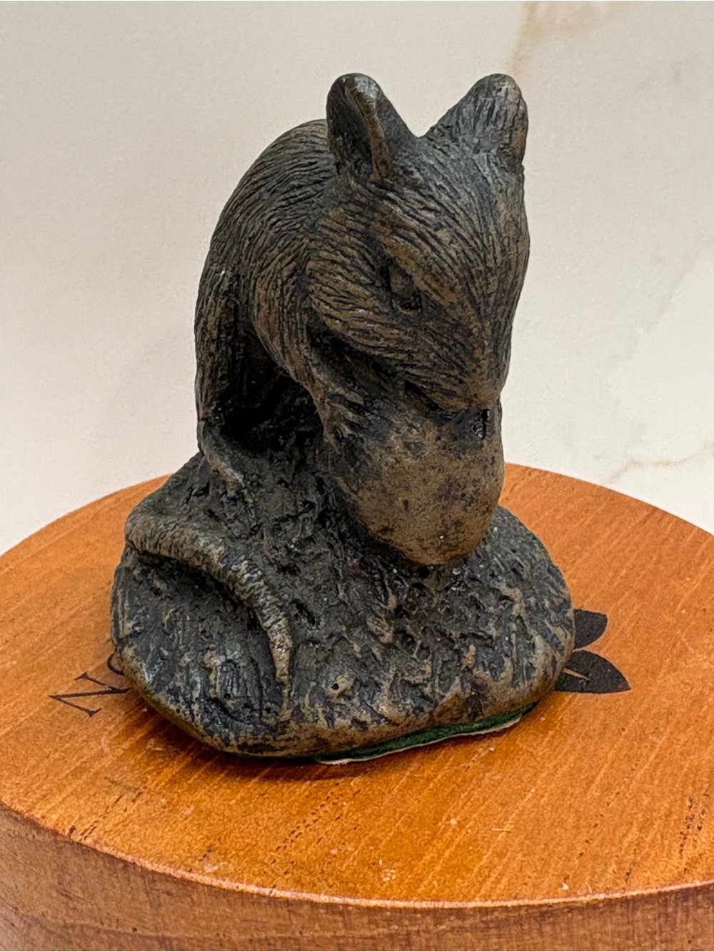 Brown Cast Resin Mouse Figurine Decorative Accent
